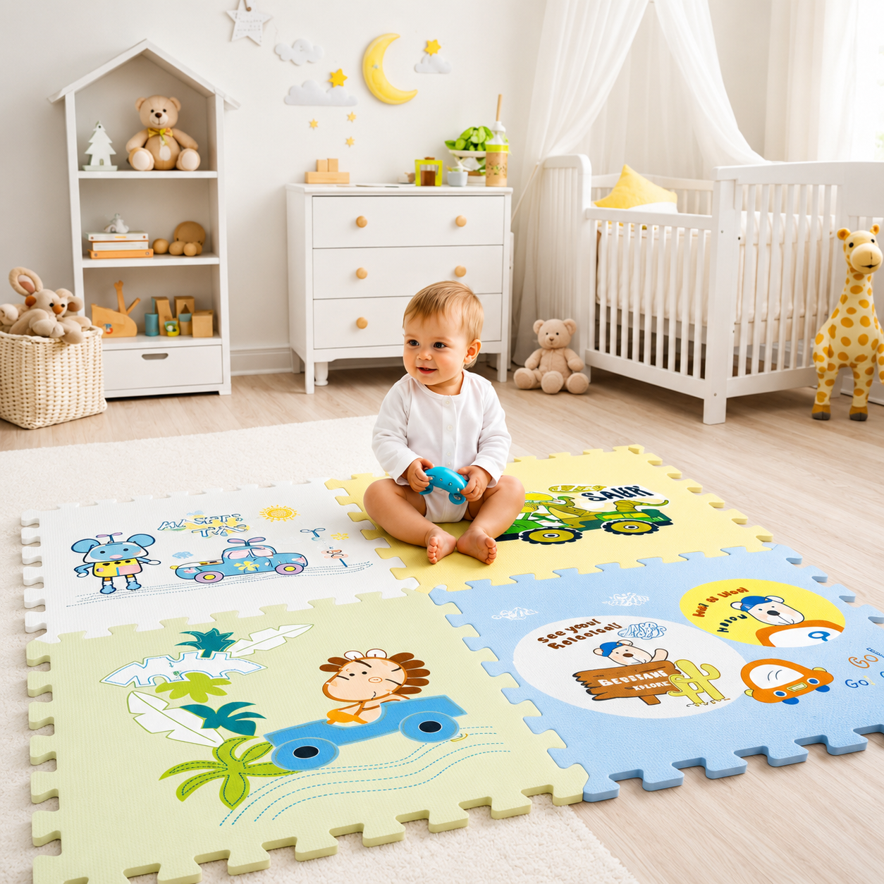 4 Pcs Interlocking Eva Puzzle Play Mat (1 Pcs 60*60Cm)