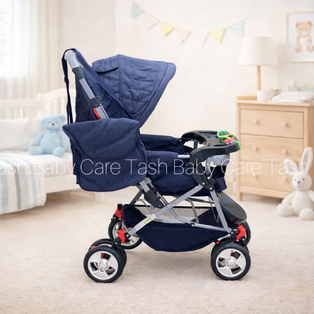 Stroller With Feeding Tray ( BLUE)
