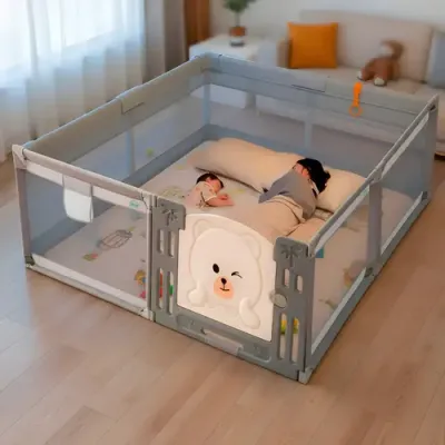 Stainless Steel Playpen With Plastic Door (200*180Cm)
