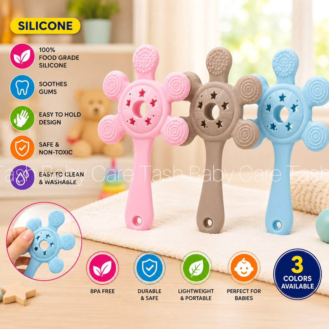 Silicone Teether With Rattle