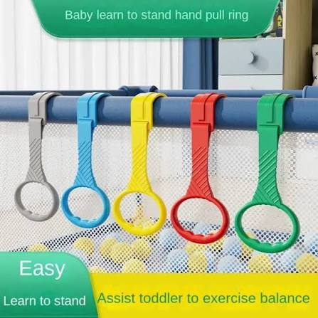 Baby Pull Up Ring Learn to Walk Stand Up Assist, Universal for Baby Playpen or Crib - 4 Pcs