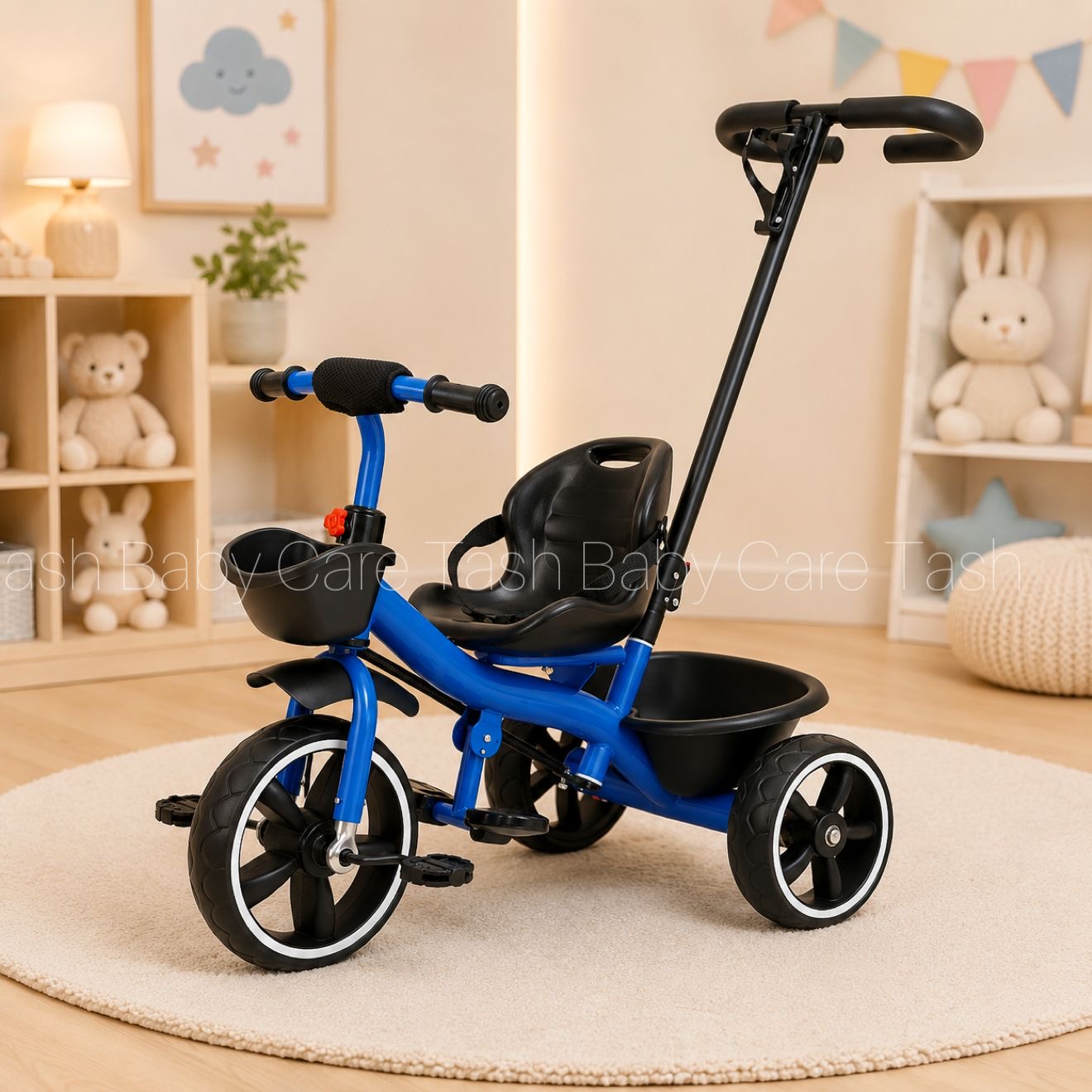 2-in-1 Convertible Tricycle with Parental Adjustable Push Handle
