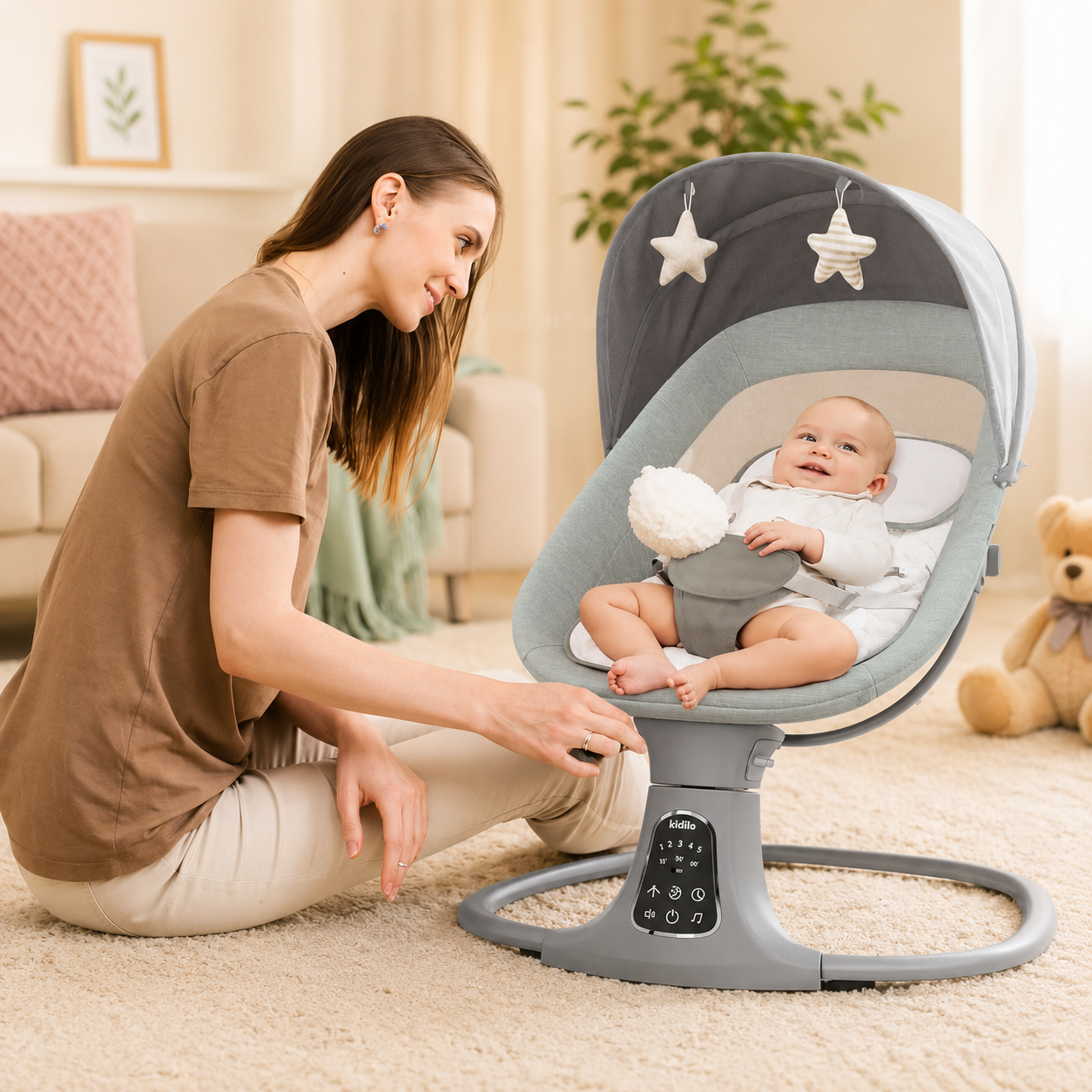 Kidilo E05D Soothing Baby Electric Swing Chair/ Bassinet