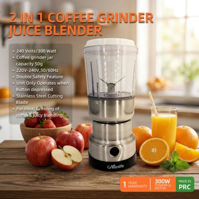 Greenlife 2-in-1 Coffee Grinder &amp; Juice Blender (300W)