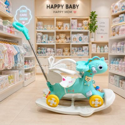 Rocking Horse With Handle And Push Bar