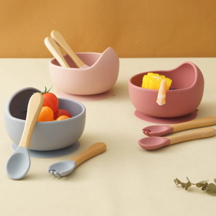 Silicone Baby Bowl &amp;amp; Spoons Set