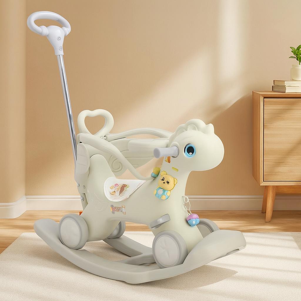2 in 1 Rocking Horse With Handle And Tray